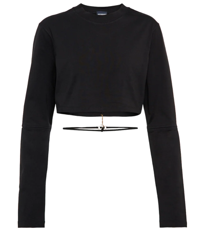 Shop Jacquemus Le T-shirt Pino Cotton Top In Black