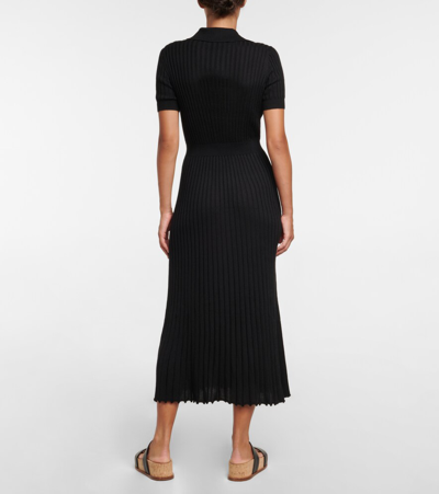 Shop Gabriela Hearst Amor Cashmere And Silk Midi Dress In Black