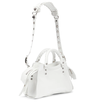 Shop Balenciaga Neo Cagole Xs Leather Tote In Optic White