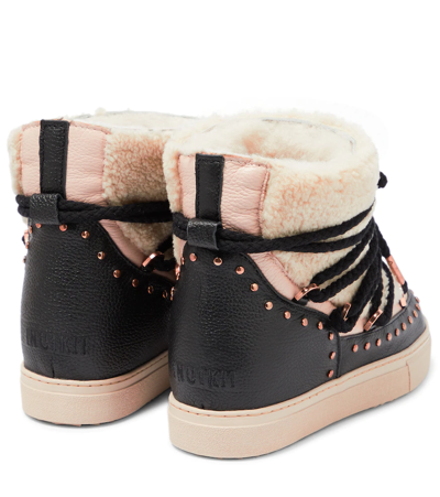Shop Inuikii Shearling And Leather Boots In Petal