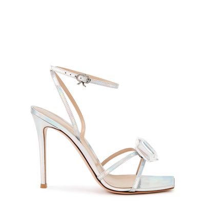 Shop Gianvito Rossi Jaipur 110 Embellished Leather Sandals In Silver