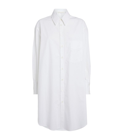 Shop Palm Angels Embellished Logo Shirt Dress In White