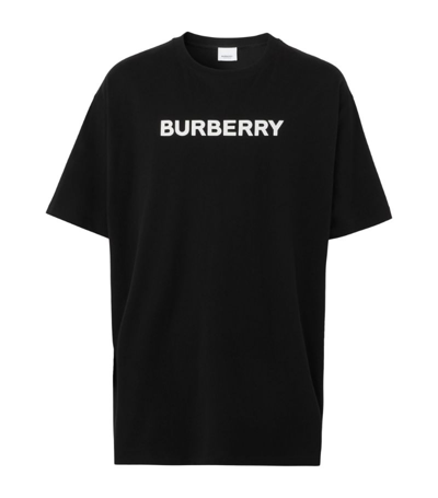 Shop Burberry Oversized Logo T-shirt In Black