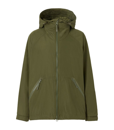 Shop Burberry Logo Hooded Jacket In Green