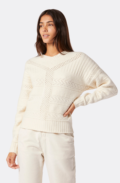 Shop Joie Calvaire Crew Neck Sweater In White