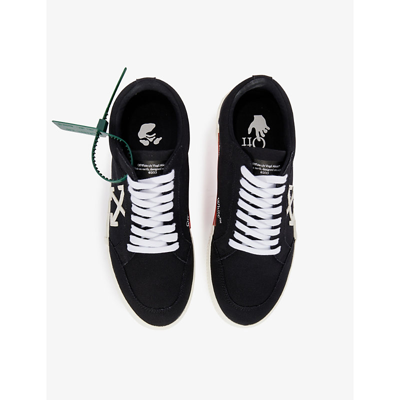 Shop Off-white C/o Virgil Abloh Men's Blk/white Vulcanized Cotton-canvas Low-top Trainers