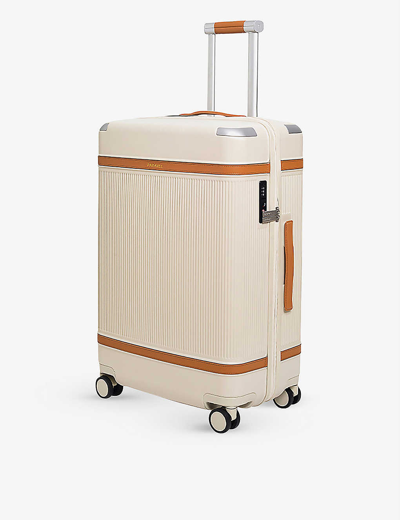 Shop Paravel Aviator Grand Shell Suitcase In Tan