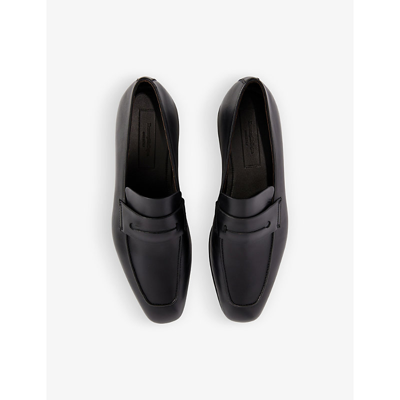Shop Ermenegildo Zegna L'asola Leather Penny Loafers In Black