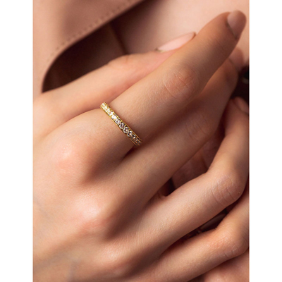 Astley Clarke Polaris 18ct Yellow Gold-plated Vermeil Sterling-silver And White Sapphire Eternity Ring In Yellow Gold Vermeil