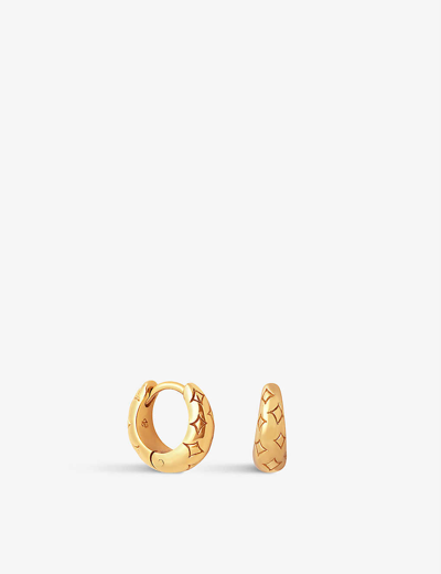 Astrid & Miyu Cosmic Star Recycled Sterling-silver Hoop Earrings In Gold