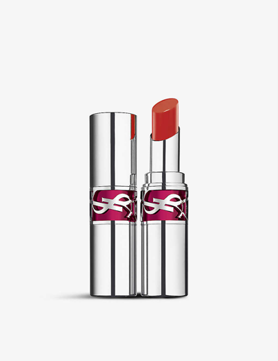 Shop Saint Laurent Yves  Tangerine Tease Rouge Volupté Candy Glaze Lipstick 3.2g