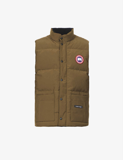 Shop Canada Goose Mens Military Green Freestyle Crew Quilted Shell-down Gilet