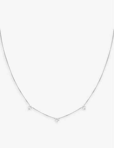 Shop Astrid & Miyu Women's Silver Cosmic Star Recycled Sterling Silver And Cubic Zirconia Necklace