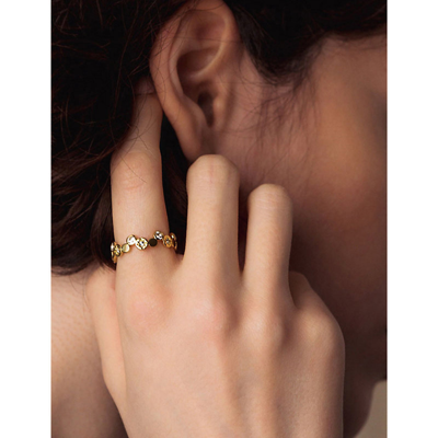 Astley Clarke Polaris North Star 18ct Yellow Gold-plated Vermeil Sterling-silver And White Sapphire Ring In Yellow Gold Vermeil