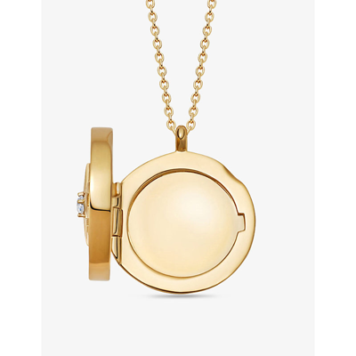 Astley Clarke 18ct Gold Plated Vermeil Silver Large Polaris Mother Of Pearl Locket Necklace In Yellow Gold Vermeil