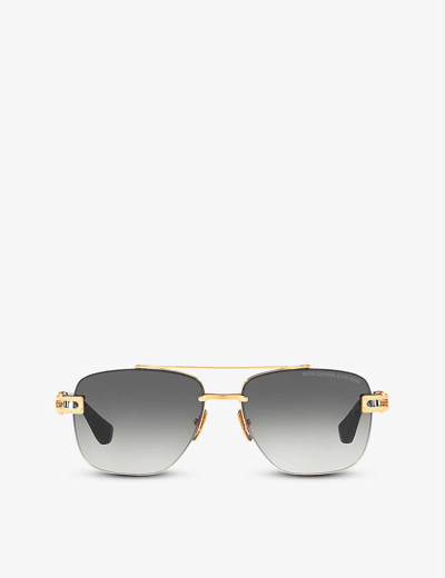 Shop Dita Women's Gold Dts138-a-01-z Grand-evo One Square-frame Titanium Aviator Sunglasses