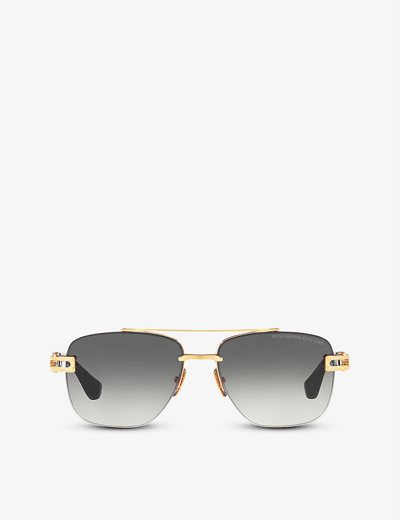 Dita Dts138-a-01-z Grand-evo One Square-frame Titanium Aviator Sunglasses In Gold