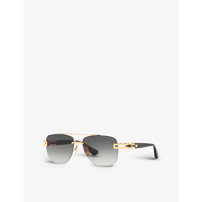 Shop Dita Women's Gold Dts138-a-01-z Grand-evo One Square-frame Titanium Aviator Sunglasses