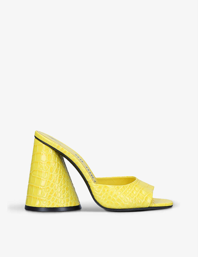 Attico Devon Mule 115 Synthetic Patent In Blk/other