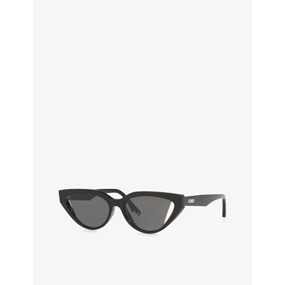 Shop Fendi Women's Black Fe40009i Way Cat-eye Acetate Sunglasses