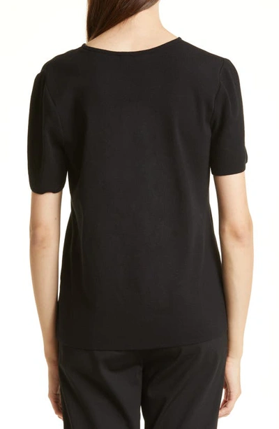Shop Misook Jewel Neck Knit T-shirt In Black