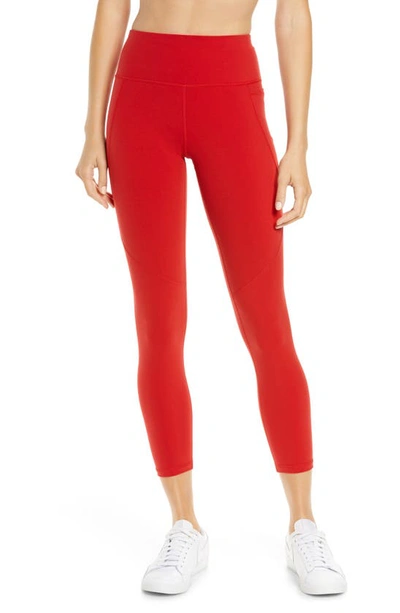 Shop Sweaty Betty Power Pocket Workout 7/8 Leggings In Cardinal Red