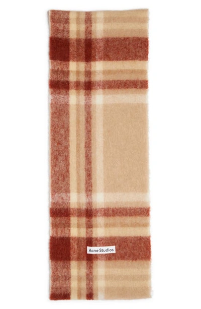 Shop Acne Studios Vana Alpaca & Wool Blend Scarf In Beige/ Rust Red