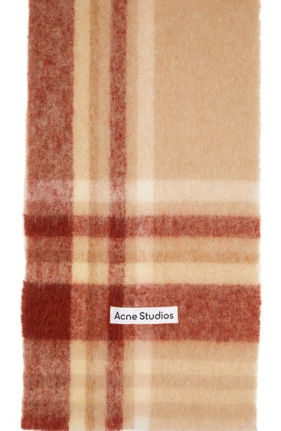 Shop Acne Studios Vana Alpaca & Wool Blend Scarf In Beige/ Rust Red