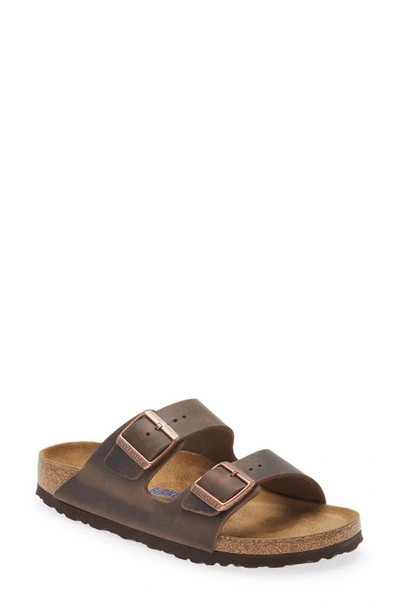 Shop Birkenstock Arizona Slide Sandal In Habana Leather