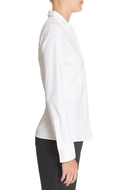 Shop Akris Cotton Poplin Blouse In White