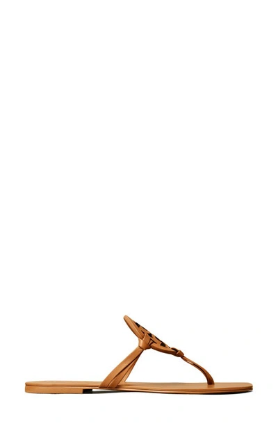 Tory Burch Miller Square Toe Thong Sandal In Caramel Corn
