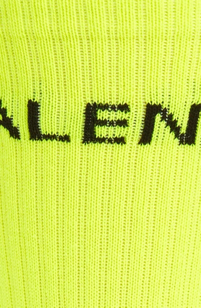 Shop Balenciaga Logo Tennis Socks In Lemon/ Black