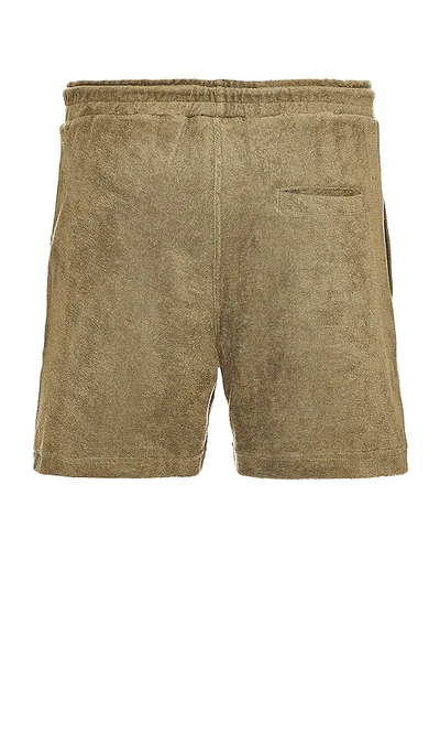 Shop Oas Terry Shorts In Brown