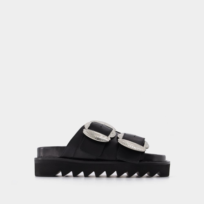 Shop Toga Black Leather Sandals