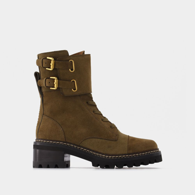 Shop See By Chloé Mallory Boots In Khaki