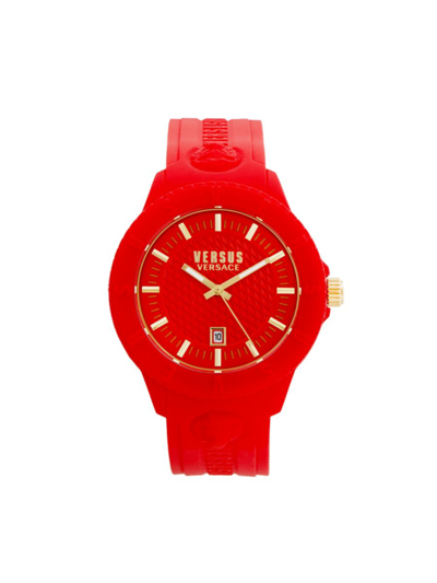 Shop Versus Men's 43mm Stainless Steel & Silicone Watch In Red