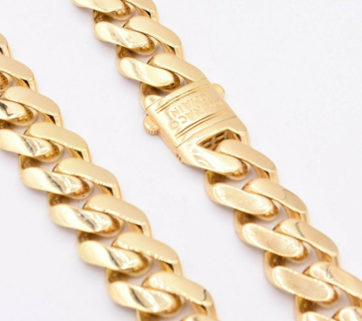 Pre-owned Bayam 20mm Mens Miami Cuban Royal Link Chain Necklace Box Clasp Real 10k Yellow Gold In 24"