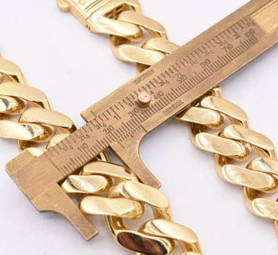 Pre-owned Bayam 20mm Mens Miami Cuban Royal Link Chain Necklace Box Clasp Real 10k Yellow Gold In 24"