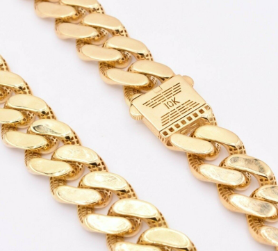 Pre-owned Bayam 20mm Mens Miami Cuban Royal Link Chain Necklace Box Clasp Real 10k Yellow Gold In 24"