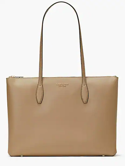 Shop Kate Spade All Day Large Zip-top Tote In Timeless Taupe