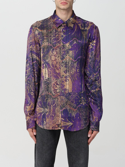 Shop Just Cavalli Shirt  Men Color Violet