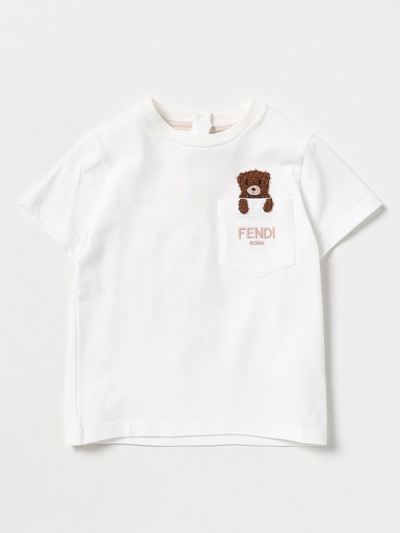 Shop Fendi T-shirt  Kids Kids Color Milk