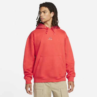 Shop Nike Acg Therma-fit Fleece Pullover Hoodie In Light Crimson,light Madder Root,mars Stone