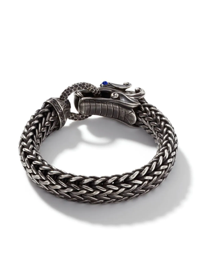 John Hardy Men's Sterling Silver Legends Naga Blue Sapphire Hammered Chain Bracelet In Silver