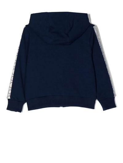 Roberto Cavalli Logo-patch Zip-up Hoodie In Blau