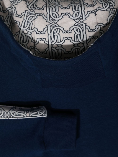 Roberto Cavalli Logo-patch Zip-up Hoodie In Blau