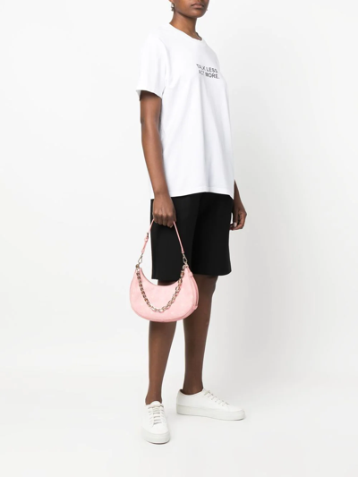 Shop Mcm Small Aren Crescent Shoulder Bag In Pink