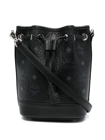 Shop Mcm Dessau Mini Bucket Bag In Black