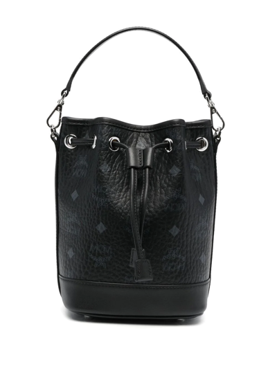 Shop Mcm Dessau Mini Bucket Bag In Black