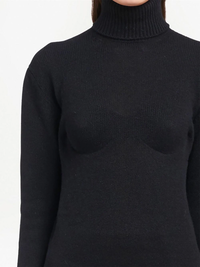 Prada Bustier Structure Turtleneck Jumper In Black